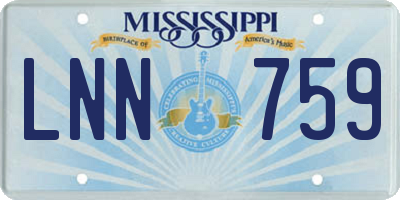 MS license plate LNN759