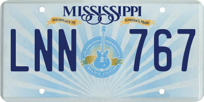 MS license plate LNN767