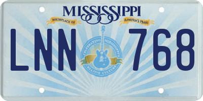 MS license plate LNN768