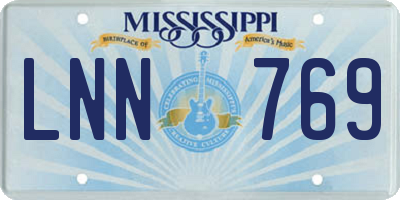 MS license plate LNN769