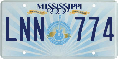MS license plate LNN774
