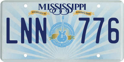 MS license plate LNN776