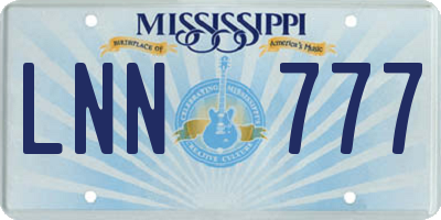 MS license plate LNN777