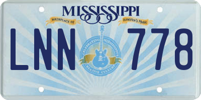 MS license plate LNN778