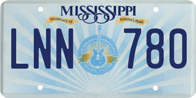 MS license plate LNN780