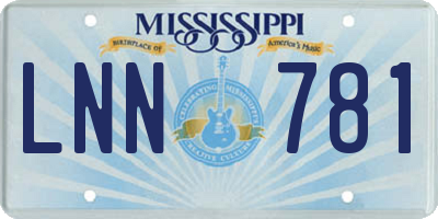 MS license plate LNN781