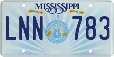 MS license plate LNN783
