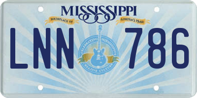 MS license plate LNN786