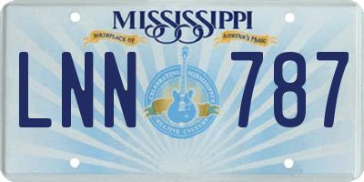 MS license plate LNN787