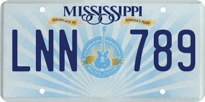 MS license plate LNN789