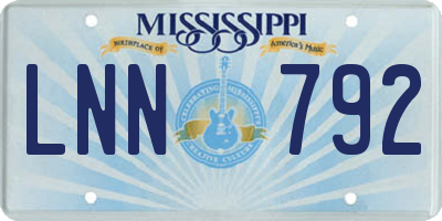 MS license plate LNN792