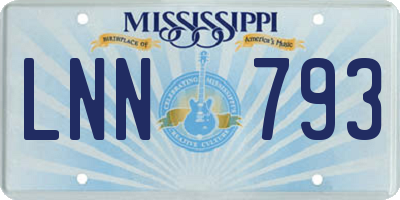 MS license plate LNN793