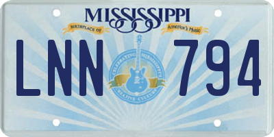 MS license plate LNN794