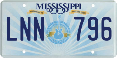 MS license plate LNN796