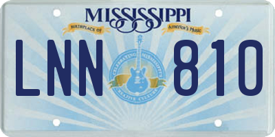 MS license plate LNN810