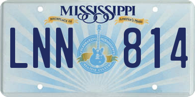 MS license plate LNN814
