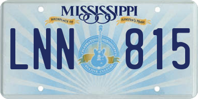 MS license plate LNN815