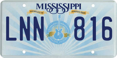 MS license plate LNN816