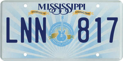 MS license plate LNN817