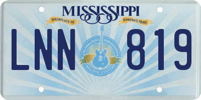 MS license plate LNN819
