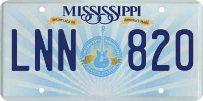 MS license plate LNN820