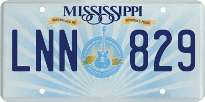 MS license plate LNN829