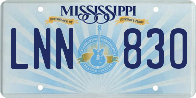 MS license plate LNN830