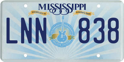 MS license plate LNN838