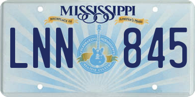 MS license plate LNN845