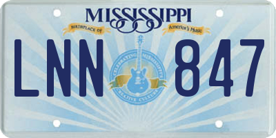 MS license plate LNN847