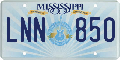 MS license plate LNN850