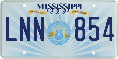 MS license plate LNN854
