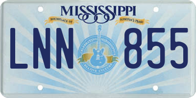 MS license plate LNN855