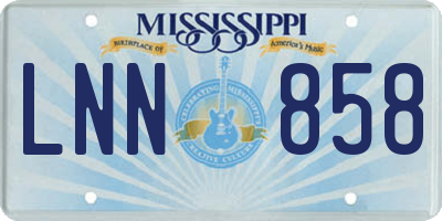 MS license plate LNN858