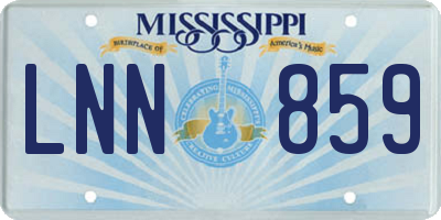 MS license plate LNN859