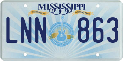 MS license plate LNN863