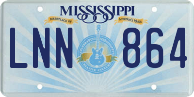 MS license plate LNN864