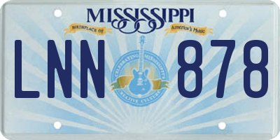 MS license plate LNN878