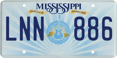 MS license plate LNN886
