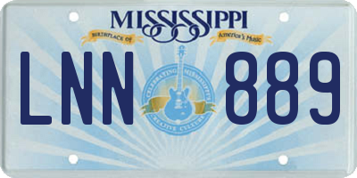 MS license plate LNN889