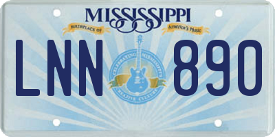 MS license plate LNN890