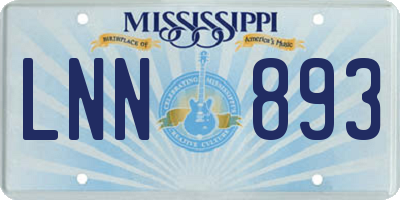 MS license plate LNN893