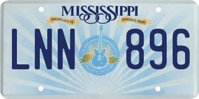 MS license plate LNN896