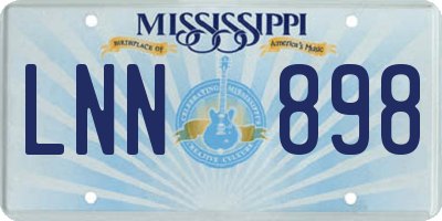 MS license plate LNN898
