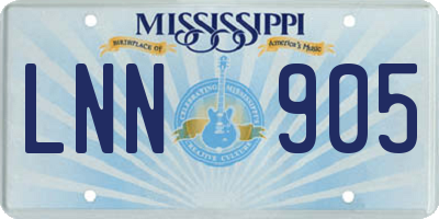 MS license plate LNN905