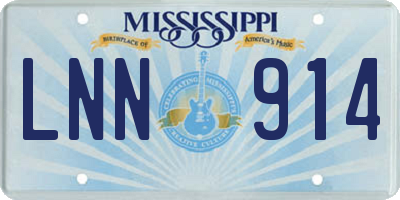 MS license plate LNN914