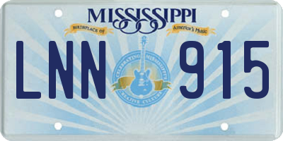 MS license plate LNN915