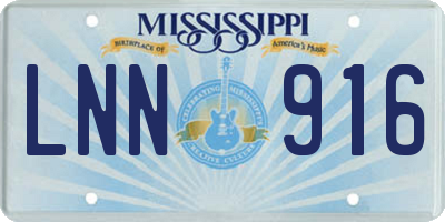 MS license plate LNN916