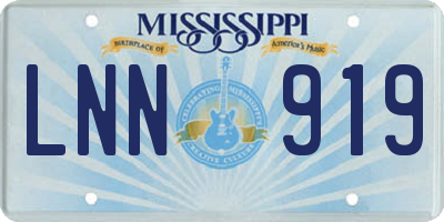 MS license plate LNN919
