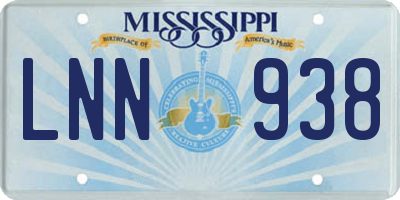 MS license plate LNN938